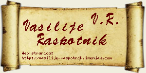 Vasilije Raspotnik vizit kartica
